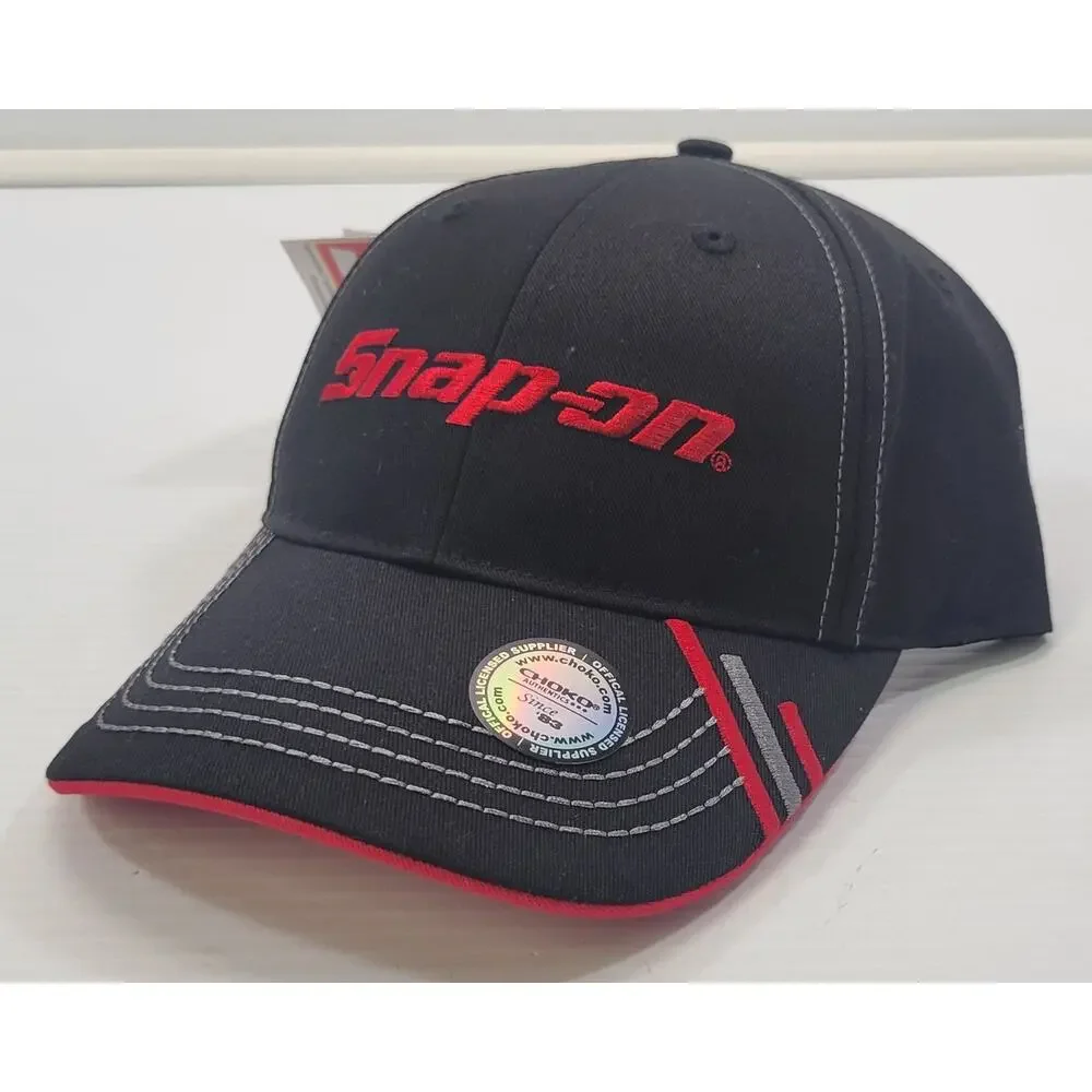 N) Snap-On Tools Choko Authentics Snap Back Black Red Promo Peak Cap Hat